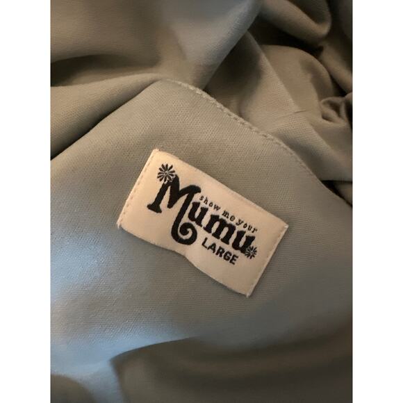 Women L Show Me Your Mumu Noelle Wrap Dress Bridesmaid Wedding Flutter Slv - Picture 7 of 7